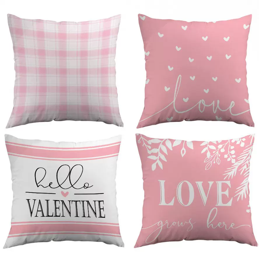 JIT跨境TEMU情人节抱枕套涤纶客厅沙发装饰靠枕卧室抱枕套批发