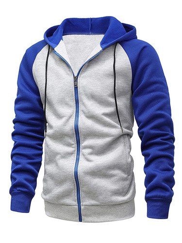 Hooded Sweatshirt Plaid Fleece-lined Men's Zip-up Hooded Jacket Casual Top Spring Loose Fit Men's Clothing