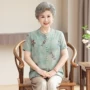 印花夏季短袖翻领妈妈装