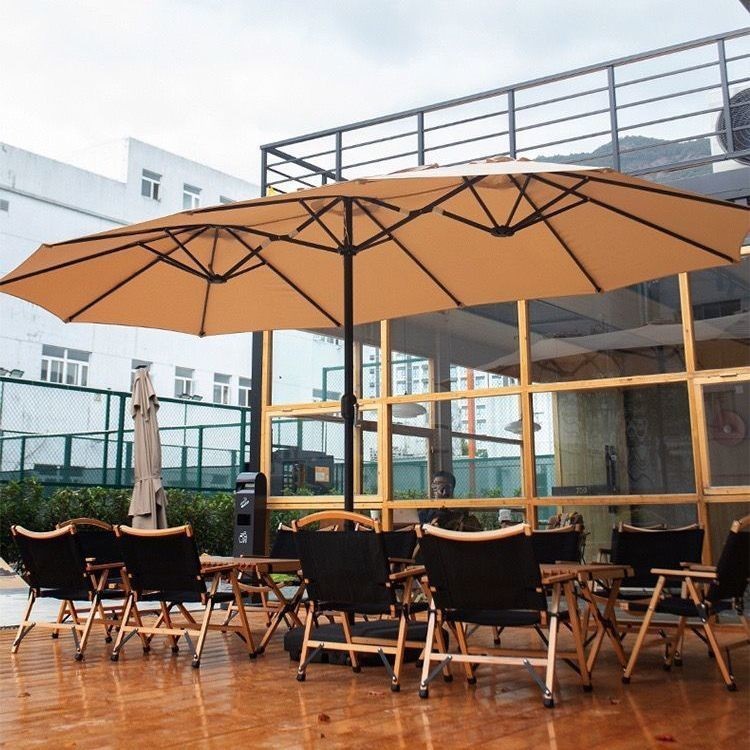 Sombrilla de Tres Cabezas para Patio, Protección Solar, Impermeable, Desmontable, para Jardín y Terraza