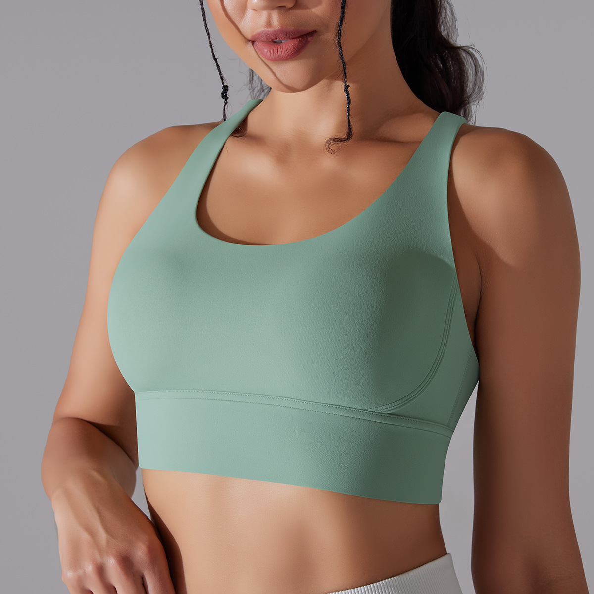 127g Weight Sleeveless Sleeve Length Nylon, Spandex Fabric Type Short Top Length Halter Crisscross Tank Tops Type Fitness, Yoga Occasion U Neck Neckline Solid Color Pattern Sports Style Sports Solid Color Nylon Spandex U Neck Active Tops Halter Crisscross Tank 26