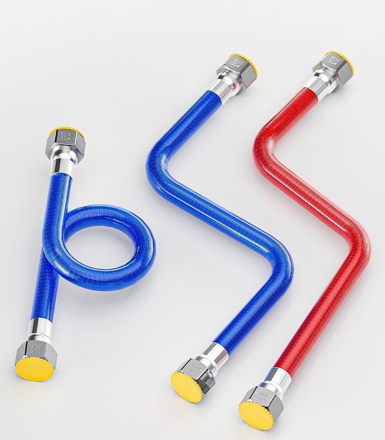 4-point explosion-proof 304 stainless steel corrugated pipe water heater cold and hot water inlet pipes, high-temperature resistant flexible hose special connection pipe undefined