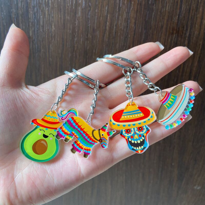 Cross-Border Mexican Carnival Creative Party Cartoon Accessories, Personalized Exaggerated Colorful Lively Atmosphere Keychain Cross-Border Mexican Carnival Creative Party Cartoon Accessories, Personalized Exaggerated Colorful Lively Atmosphere Keychain