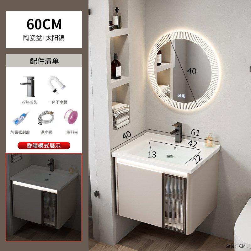 Espacio de aluminio cuarto de baño combinación Hotel Roca Placa de lavado integrado mesa de lavado baño lavabo cuenca transfronteriza