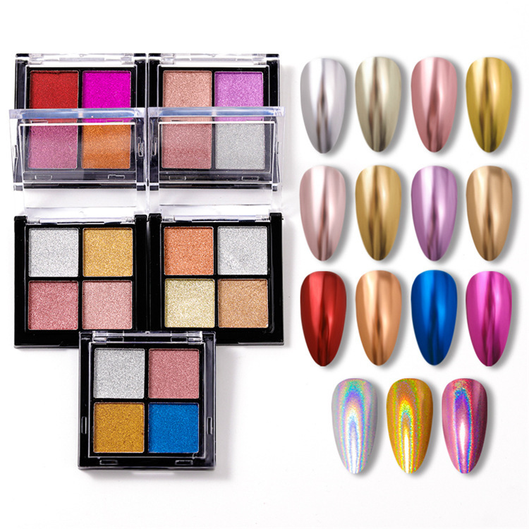 Born Queen Nail Art Solid Magic Mirror Powder Nail Art Four-Color Magic Mirror Powder Laser Powder Titanium Gold Powder Two-Color Solid Powder
