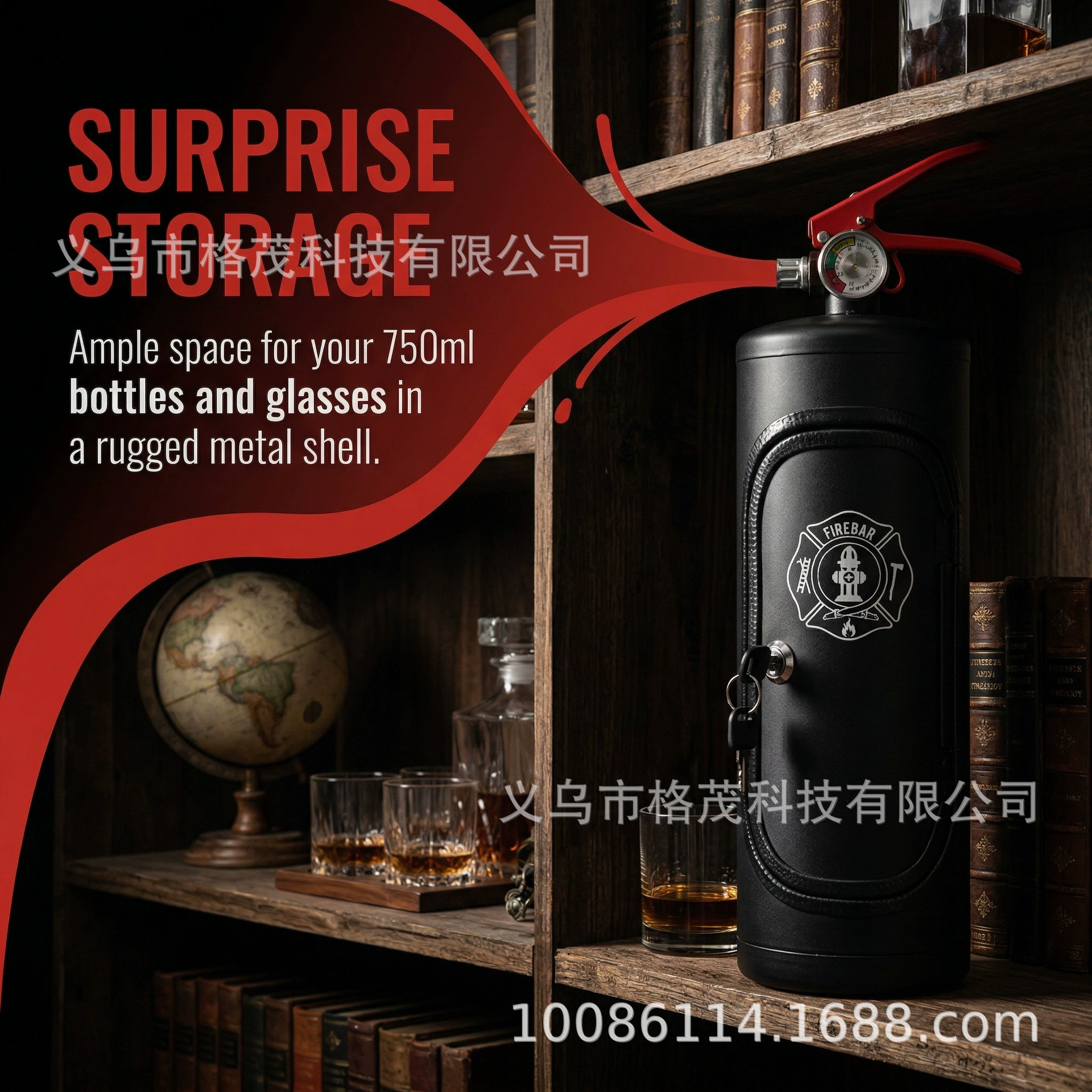 Мини-бар в виде огнетушителя для вина, подарок для пожарного, идея для мужского подарка