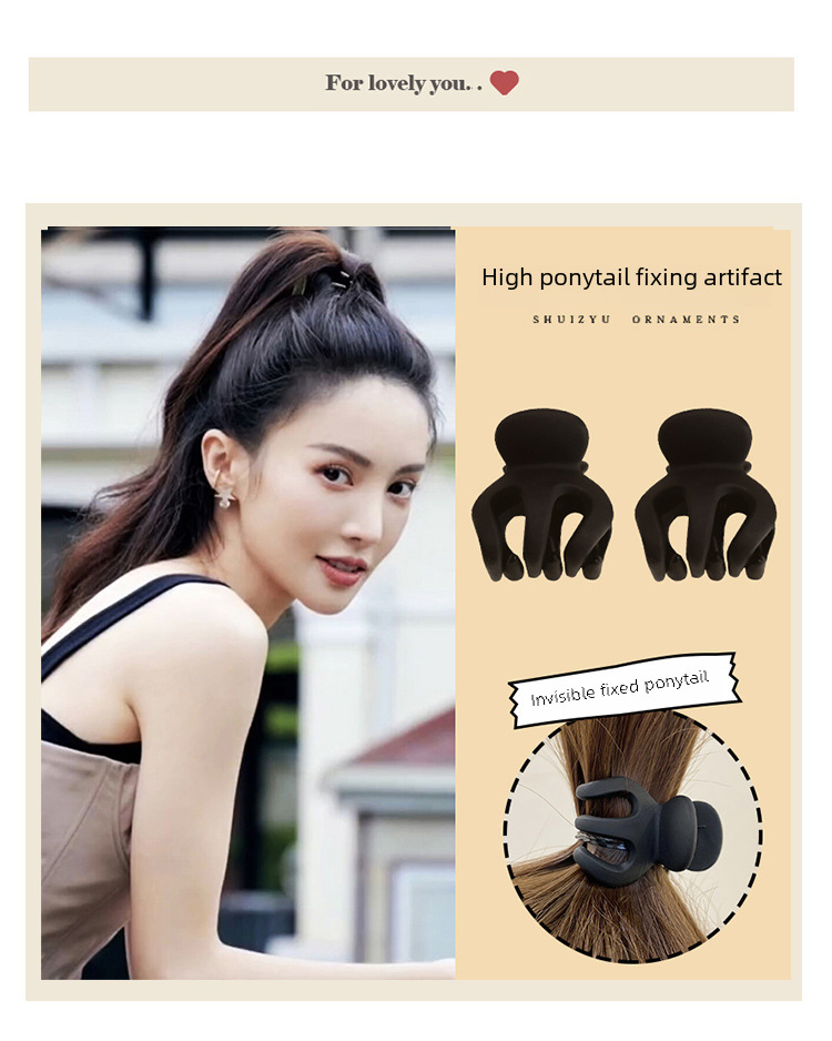 This morning the same high ponytail artifact hairpin women's back of the head small grab clip anti-drooping claw clip bangs side hairpin_voghion.com