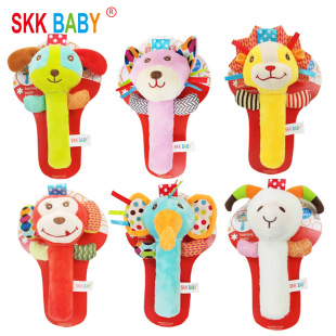 SKKbaby Hand Rattle Baby Toy Baby Children's Plush Toy Baby Animal Hand Rattle Bed Bell