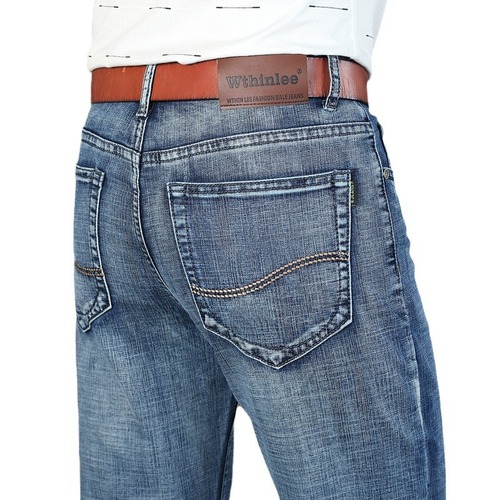 Men's Stretch Denim Jeans Loose Straight Leg American Trend Spring and Autumn Young Men's Pants