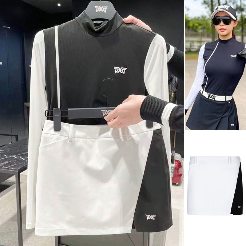 New Golf Women's Long-Sleeved T-Shirt Suit Skirt Sports Slimming Look Elastic Quick-Drying Sweat-Wicking Ball Clothes