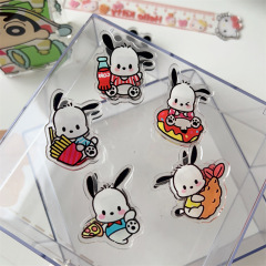 Adorable dog-shaped plastic hair clip with Instagram-style cartoon design, double-sided acrylic hair clip for students with high aesthetic value, embodies youthful girl's charm