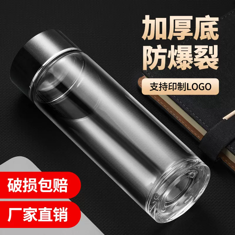 耐高温单层玻璃水杯 轻奢感茶杯 简约透明咖啡杯 办公家用喝水杯