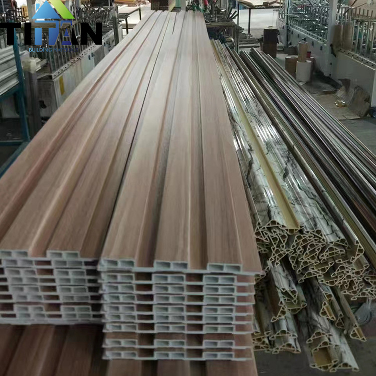 Fibra de bambú y madera placa de rejilla WPC 170 placa de gran muralla fina placa de protección de pared de PVC placa cóncava y convexa especial para exportación