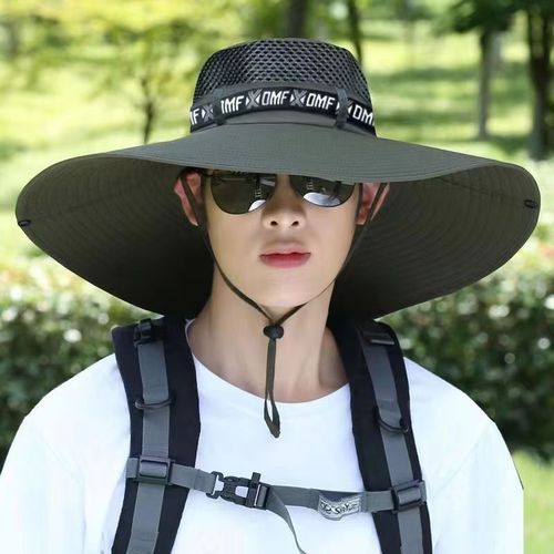 Sunshade Hat for Men - Summer Outdoor Cycling Fishing Leisure Hat - Mountaineering Sun Protection Breathable Wide Brim Fisherman Hat