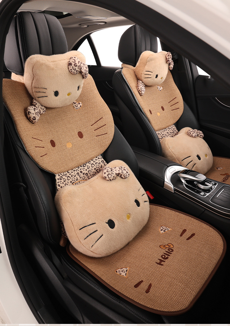 Cute cartoon cat car seat cushion for women, suitable for all seasons, for BMW 325li ix1 ix3 x1 x3
