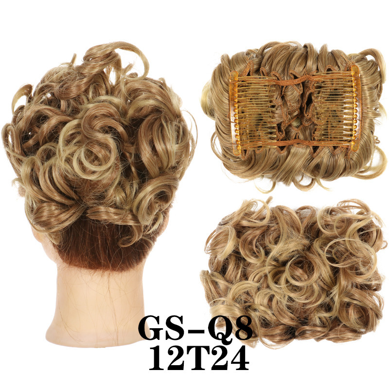 Transfronterizos europeos y estadounidenses rizos brotes de cabello al por mayor mujeres rizos ondas chinas retro flores brotes de caballo cabello de pino peluca