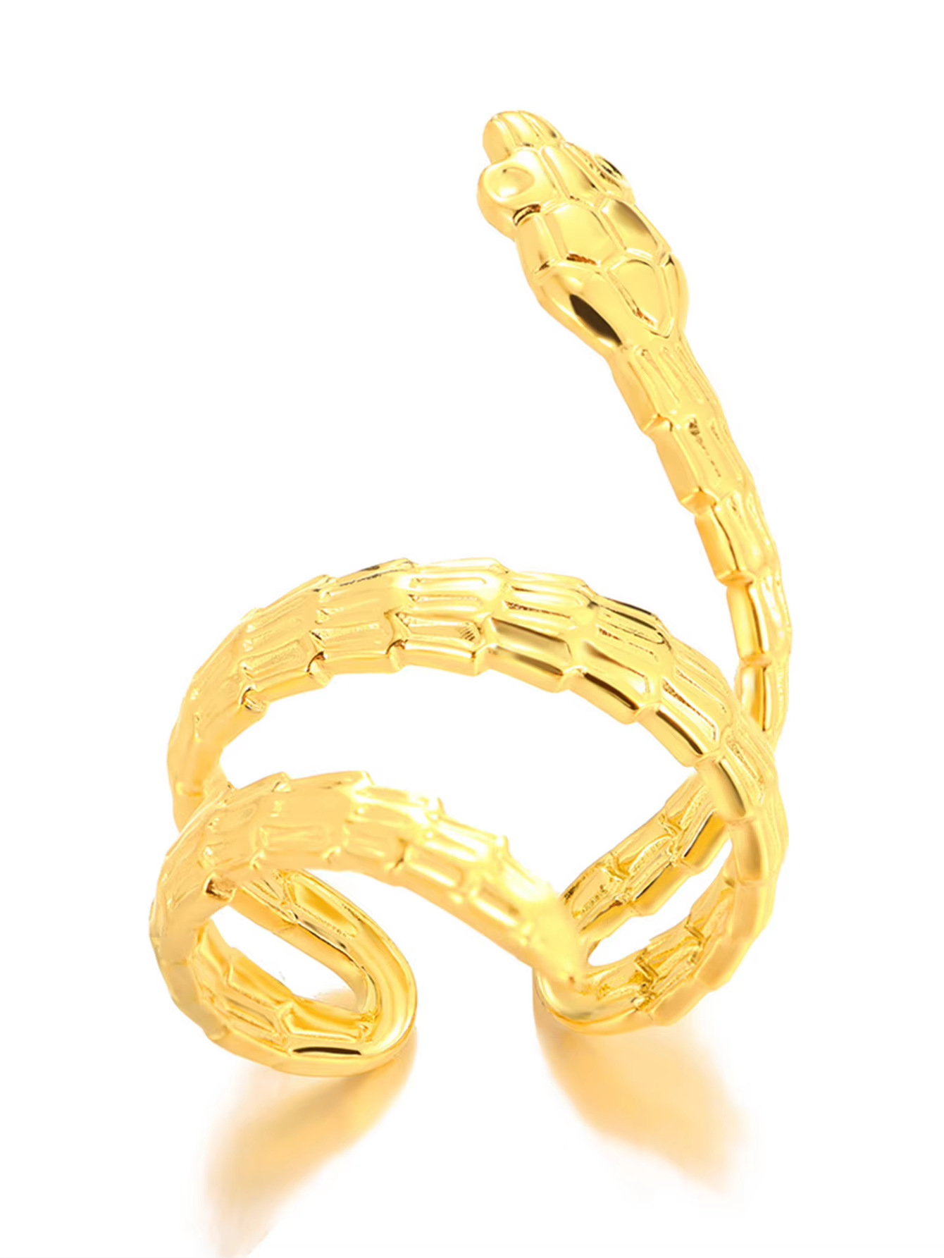 6g Weight 0.03µm Gold Plating Thickness PVD Coated Gold Plating Process 18K Real Gold Plated Plating Material Zircon Inlay Material Open Rings Classification 1 Piece Quantity Daily Occasion 304 Stainless Steel Material Snake Pattern All Seasons Season Unisex Gender Glam, Hip-Hop, Exaggerated Style Plating, Hypoallergenic Craft Glam Hip-Hop Exaggerated Snake 304 Stainless Steel Copper Plating Unisex Open Rings 19