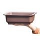 Household long flower pot rectangular manger pot succulent green plant banyan bonsai bonsai breathable imitation purple sand resin pot