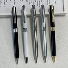 跨境专供金属圆珠笔印刷logo黑色商务礼品笔企业酒店广告笔中油笔