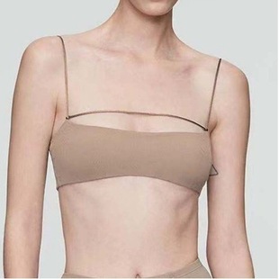 European and American Sexy Thin Shoulder Strap Tube Top Yoga Clothing Vest Sports Underwear Women's Outer Wear Dance Fitness Bra No Steel Ring