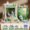 [Dinosaur green gift box model] Free 10 dolls + 10 gashapon + 12 coins