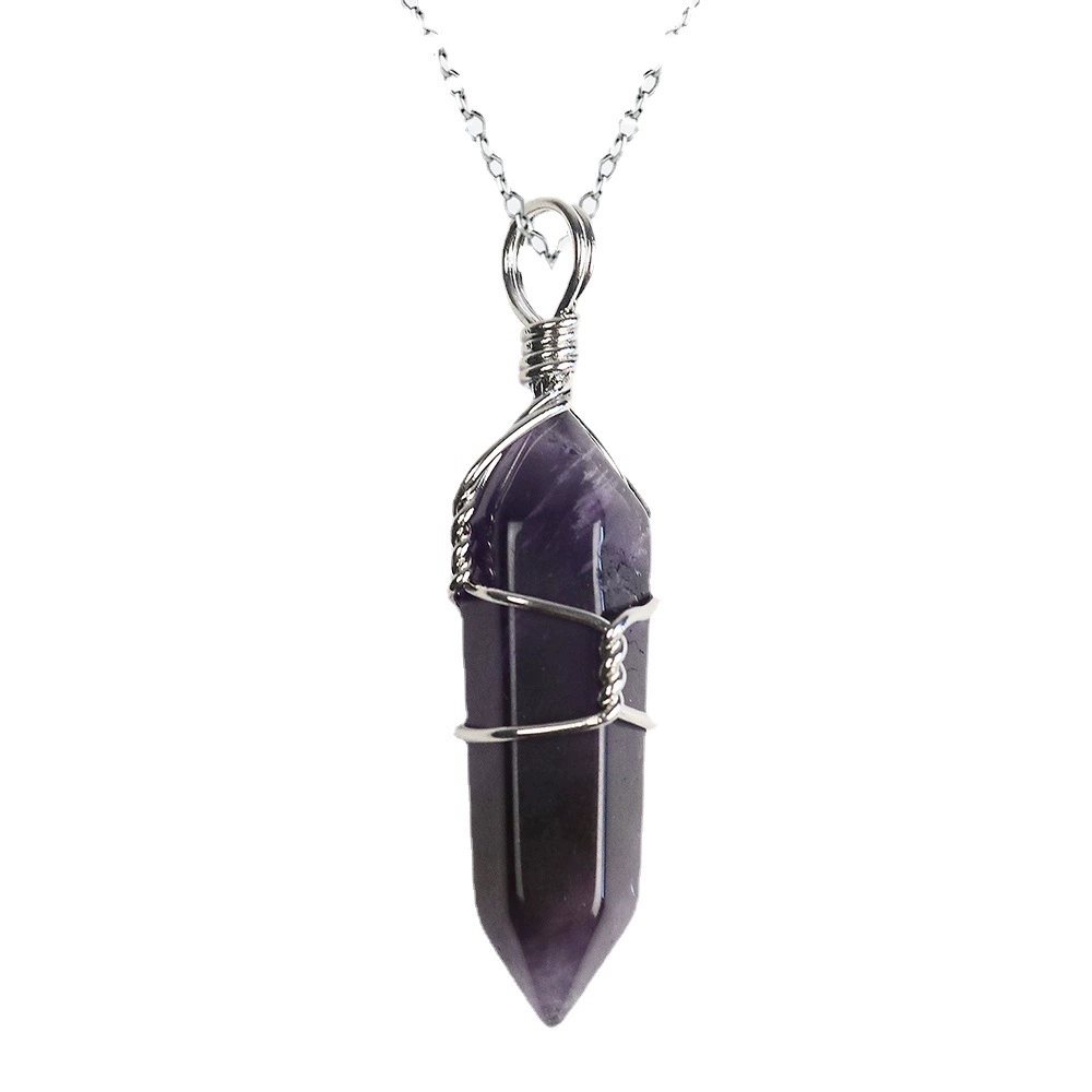 (Cross-border trading), copper hexagonal accessory, crystal pendant, necklace, ebay