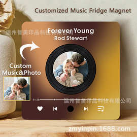 独立站 爆款跨境照片相框冰箱贴亚克力音乐盒演唱会周边礼物定 制