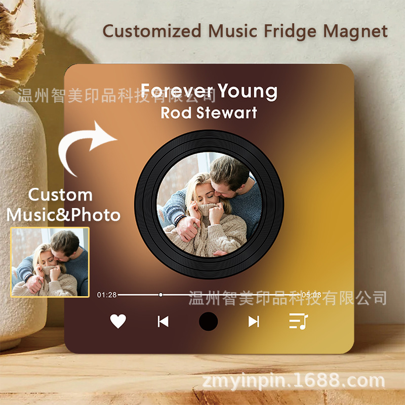 Independent Station Popular Cross-Border Photo Frame Refrigerator Magnet Acrylic Music Box Concert Peripheral Gift Customization
