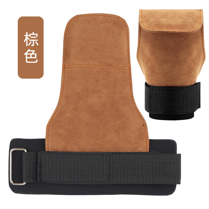 Entrenamiento de fuerza piel de vaca Protector de La Palma fitness levantamiento de pesas protector de muñeca pull-up hard pull guantes agarre auxiliar cinturón de refuerzo