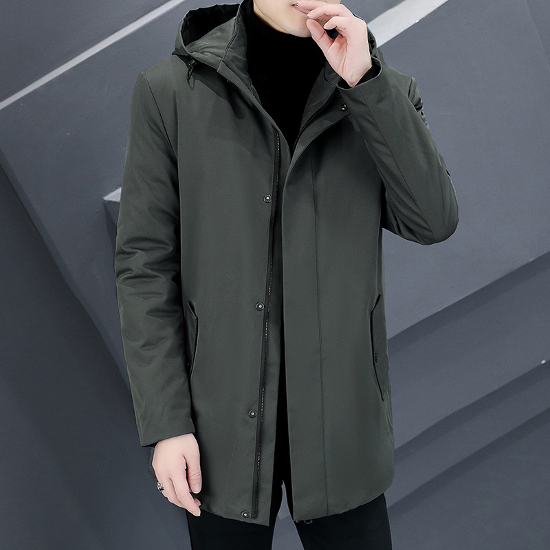 Chaqueta acolchada de algodón para hombres invierno 2023 nueva chaqueta acolchada de algodón chaqueta de moda Otoño e Invierno gabardina de longitud media engrosada chaqueta acolchada de algodón para hombres