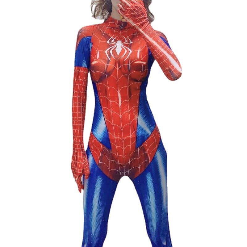 女性用ブラックスパイダーMJタイツコスプレ衣装、抖音大人女性用コスプレワンピース、クール|undefined