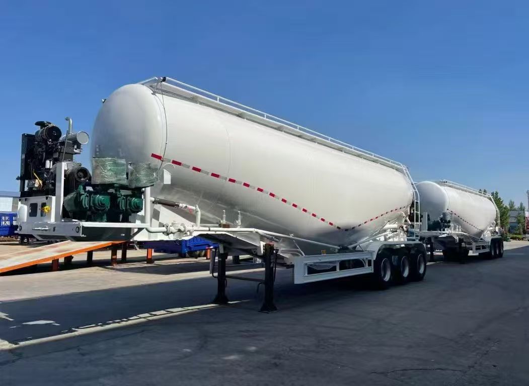 Cross-Border 50 Cubic Liquid Transport Tank Truck Bulk Cement Transport Truck Carbon Steel Ash Tank Truck Direct Sales 40 Cubic Powder Tank