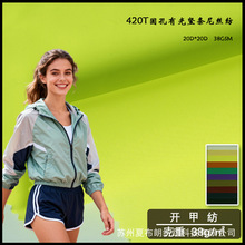 厂家直供420T圆孔竖条有光尼丝纺 轻薄羽绒服棉服收纳包袋尼龙布