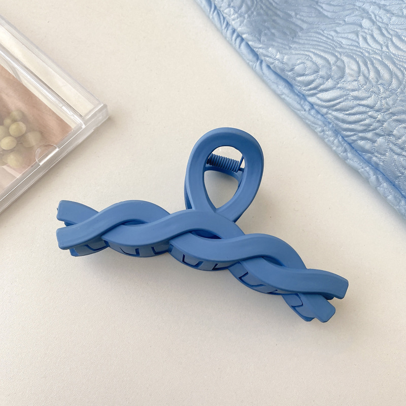 Milk Brown horquilla grande hacia atrás cabeza clip de pelo tocado de las mujeres principios de primavera de alto grado updo tiburón horquilla