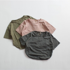 Forest Map Children's Clothing Children's T-shirt Spring and Summer Korean Version Small and Medium Children's Loose Short Sleeve Bamboo Fiber Cotton Boys and Girls' Underwear 