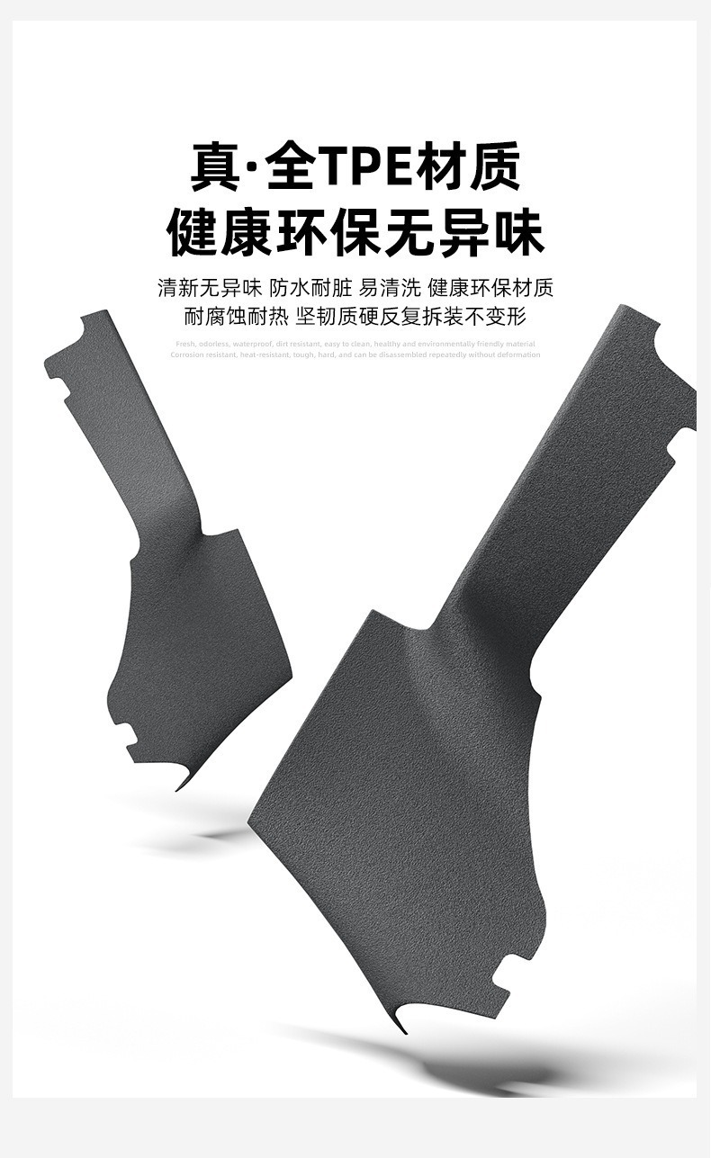 Suitable for Tesla Model Yl Front and Rear Door Sill Strips, Felt Protective Panels, Anti-Kick Pads, Tpe Soft Rubber, Dirt-Resistant