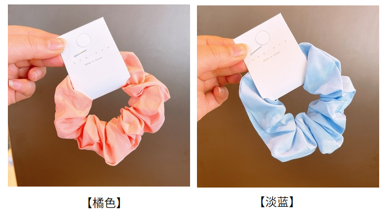 Korean Fluorescent Color Solid Color Hair Scrunchies display picture 23