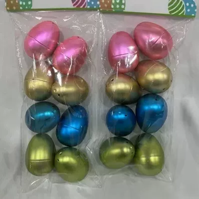 塑料彩蛋壳6cm复活节彩蛋电镀彩蛋工厂供货儿童DIY开口蛋亚马逊