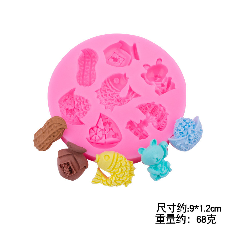 Estilo chino fortuna gato copla con molde de silicona pastel postre hornear decoración Fondant chocolate