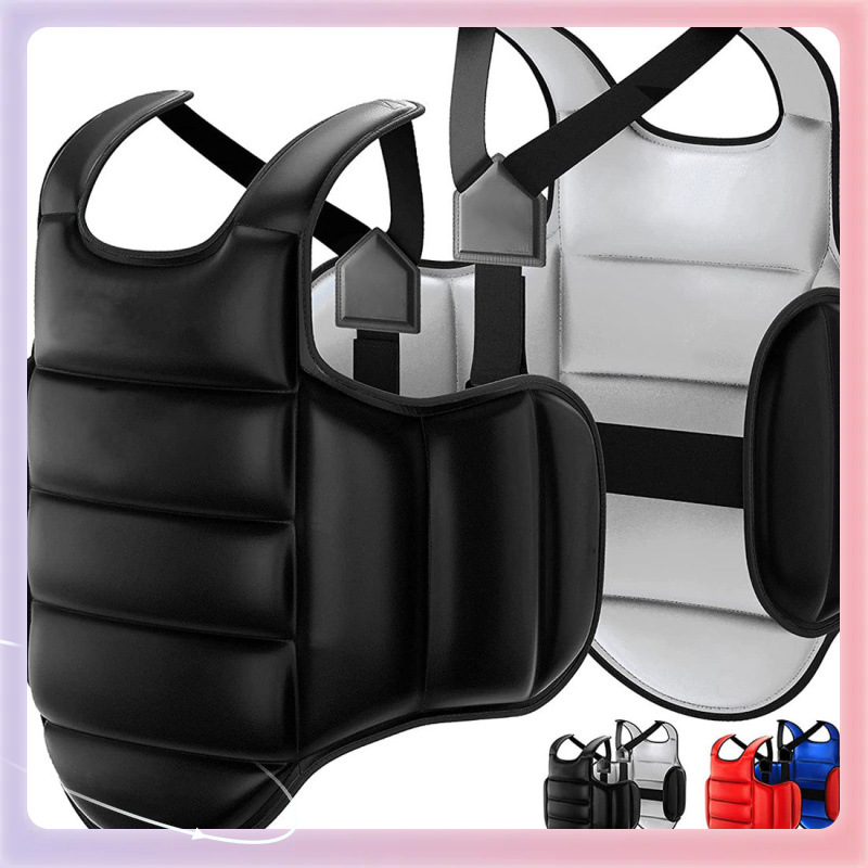 ✅ Thickened Adult Karate and Sanda Chest Protector, Children's Taekwondo and Boxing Training Soft Elastic Protective Gear, Double-Sided