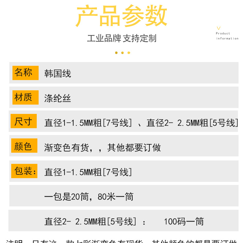 现货批发七彩渐变色韩国线 编织涤纶绳 工艺品项链手绳收口绳详情12