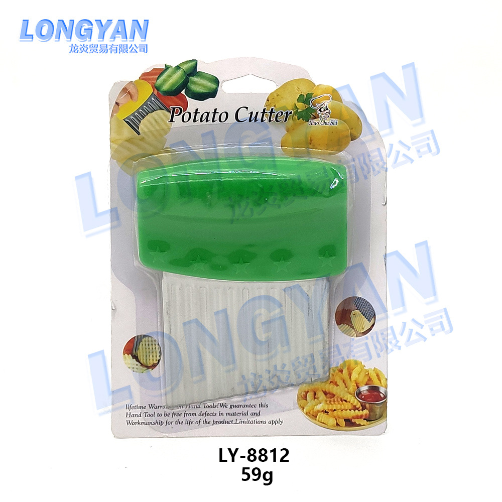 Cortador de patatas de dientes de lobo cortador de patatas ondulado cuchillo de onda doméstico cortador de verduras herramienta de corte de patatas fritas