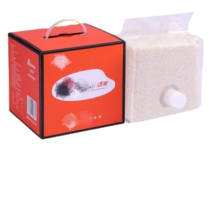 Artesian Rice Box Type Rice Packaging Bag, Nozzle Type Vacuum Rice Packaging Bag, Customized 5kg 10kg Rice Bag