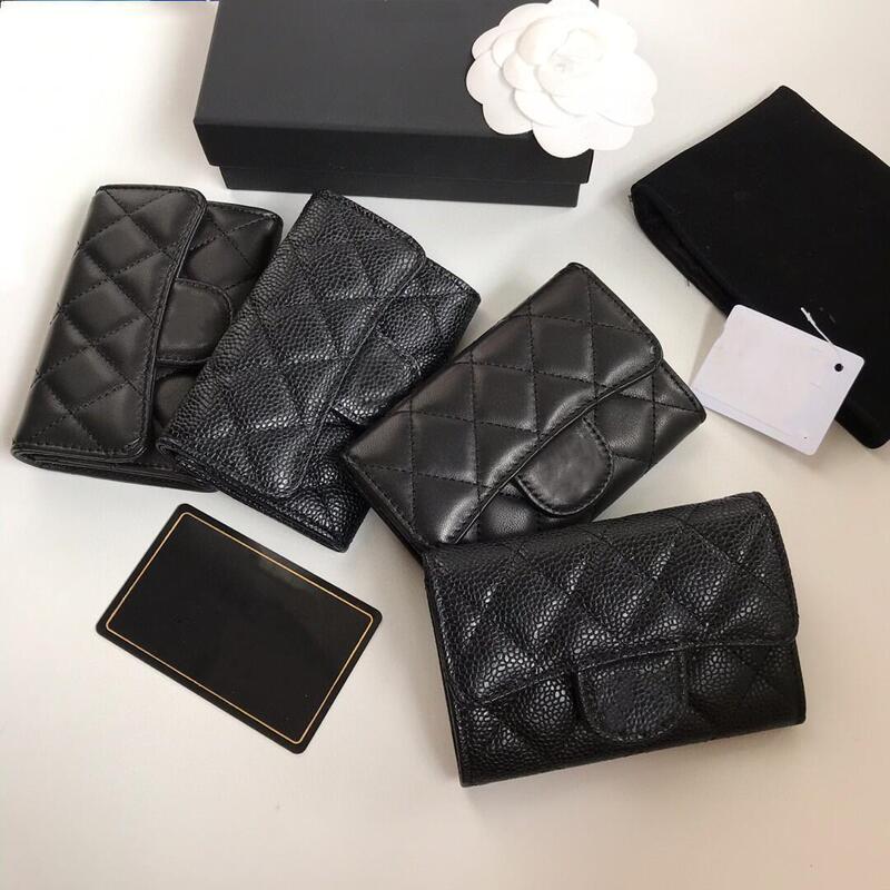 Lingge Small Fragrant Style Women's Card Holder, Fashionable Goatskin Genuine Leather Business Card Holder, Flip-Top Credit Card Coin Purse, Cross-Border Trendy Style