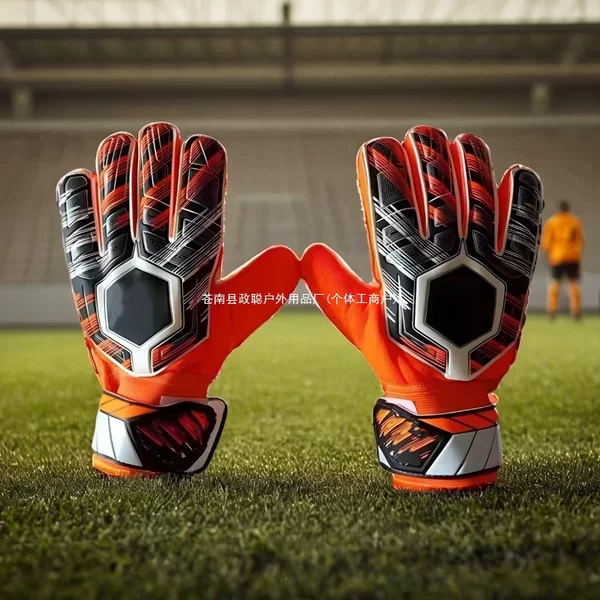 Goalkeeper gloves with finger protection, anti-slip, and thickened latex material, suitable for children and adults, for goalkeeper training and matches