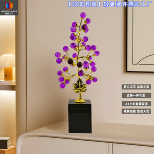 Trendy White and Purple Crystal Grape Home Decor Creative Living Room Entryway Wine Cabinet Tv Cabinet Ornament