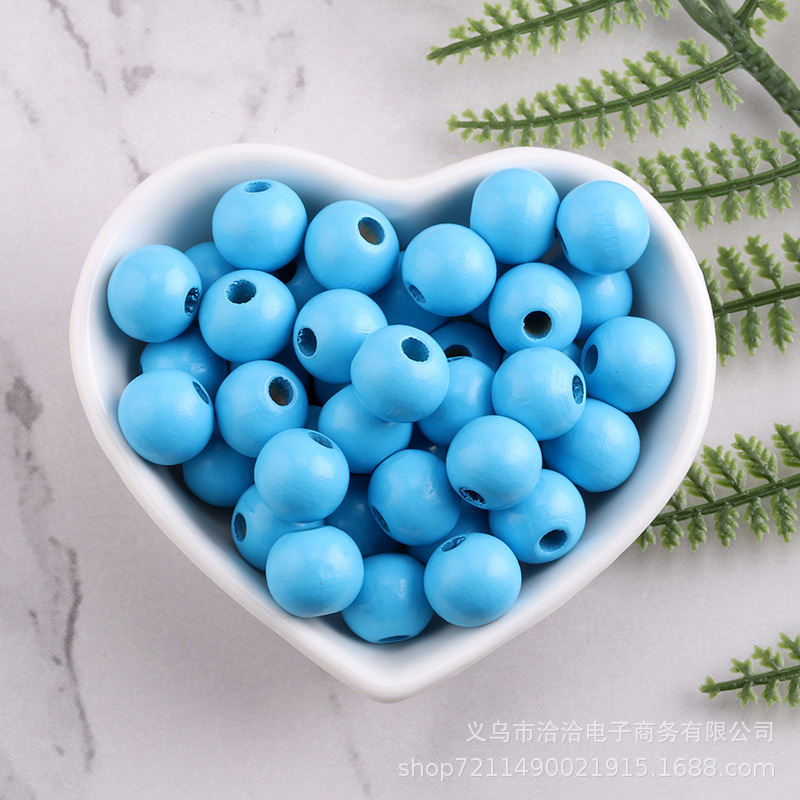 DIY accesorios de la joyería 12-16mm protección del medio ambiente pintura de agua color loto cuentas redondas color caramelo cuentas redondas cuentas de madera cuentas sueltas