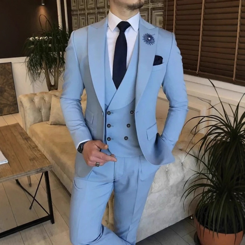 Amazon Cross-Border New Men's Suit Set for Weddings and Banquets, Elegant Gentleman Groomsmen Suit with a High-End Feel