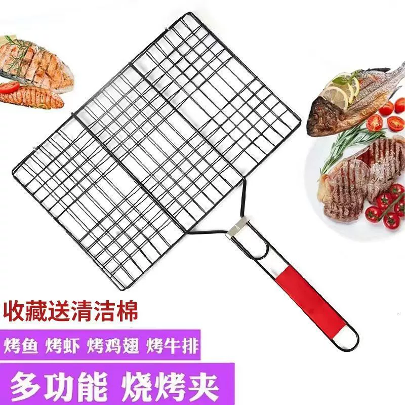 Большая рыба-гриль для домашнего обихода Коммерческий зажим для барбекю для барбекю для барбекю для овощей 304 из нержавеющей стали Рыба-гриль на открытом воздухе