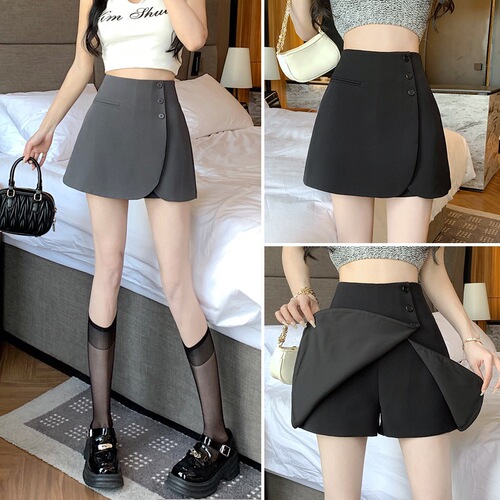 Fashionable irregular suit skirt, women's summer short skirt, 2026 new A-line skirt, trouser skirt, high waist, slimming bag, hip skirt